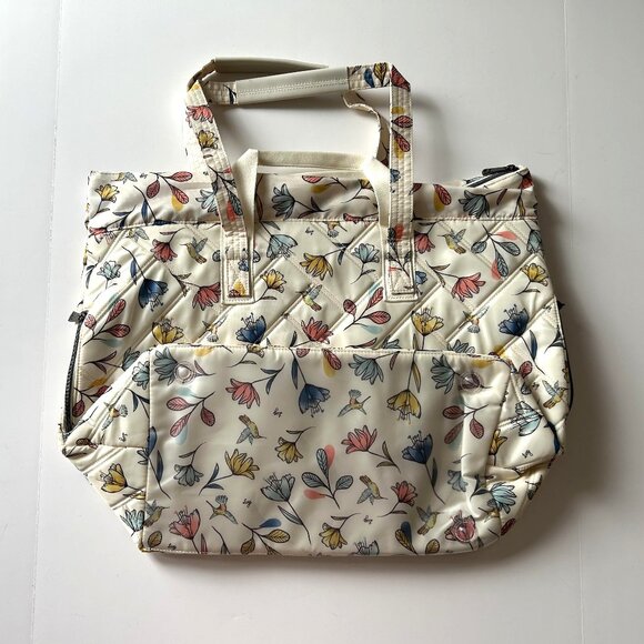 Lug Ferry XL Expandable Carry-All Tote Bag Hummingbird Floral - Picture 12 of 13